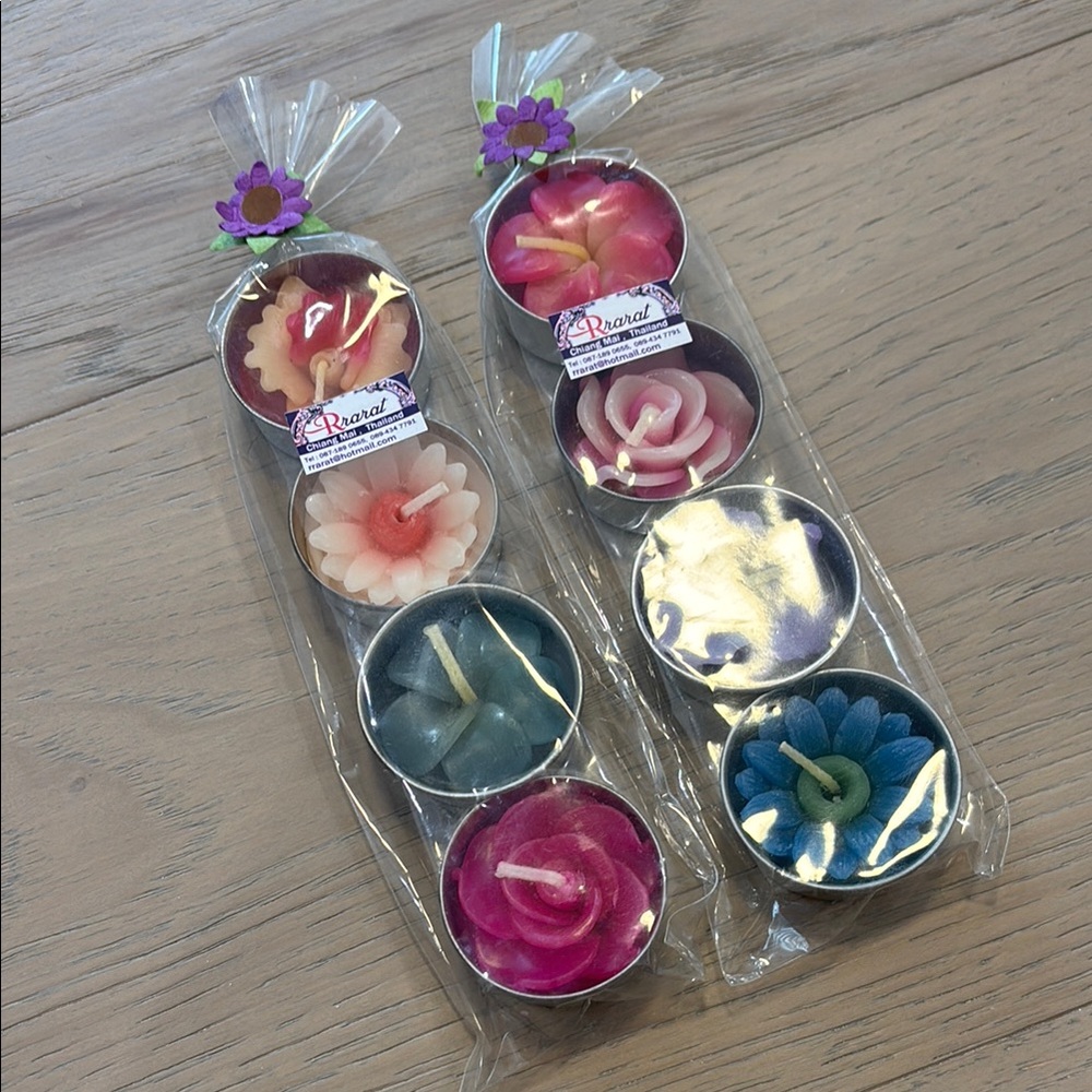 Colorful Flower Tealight Candles Set